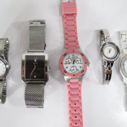 11 Piece Quartz Wristwatch Lot Fossill Invicta Guess Skagen Anne Klein Relic