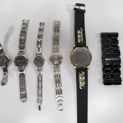 11 Piece Quartz Wristwatch Lot Fossill Invicta Guess Skagen Anne Klein Relic
