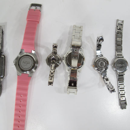 11 Piece Quartz Wristwatch Lot Fossill Invicta Guess Skagen Anne Klein Relic