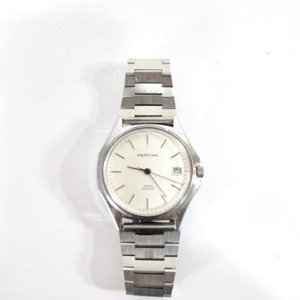 Pratina B1-3051 Mens Stainless 17 Jewel Automatic Watch 8"