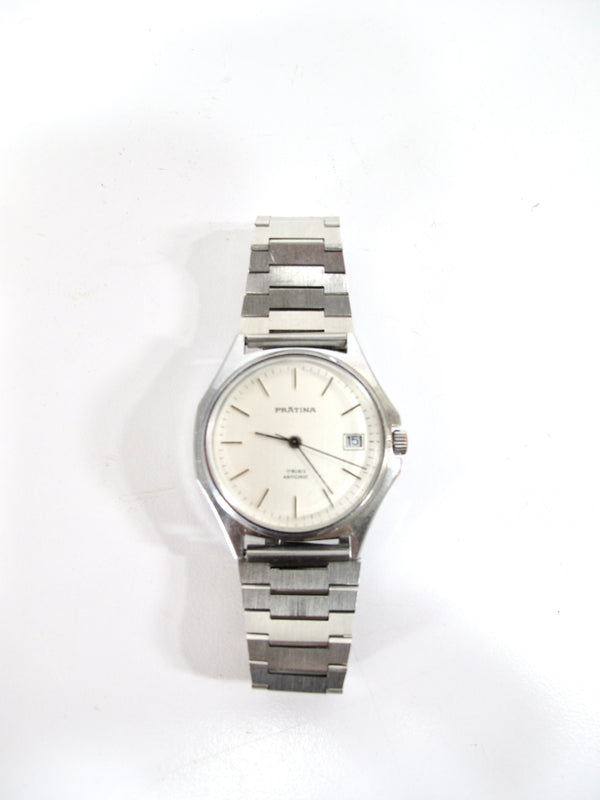 Pratina B1-3051 Mens Stainless 17 Jewel Automatic Watch 8"
