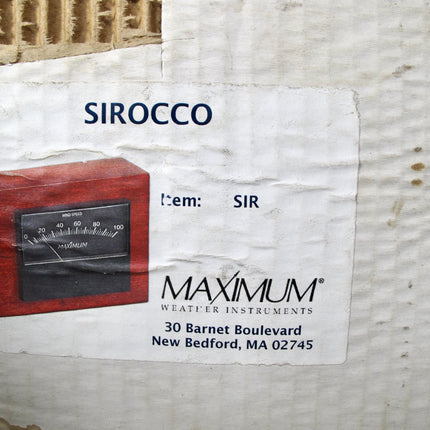 Maximum Sirocco Analog Wind Gauge Self Powered Windspeed Meter