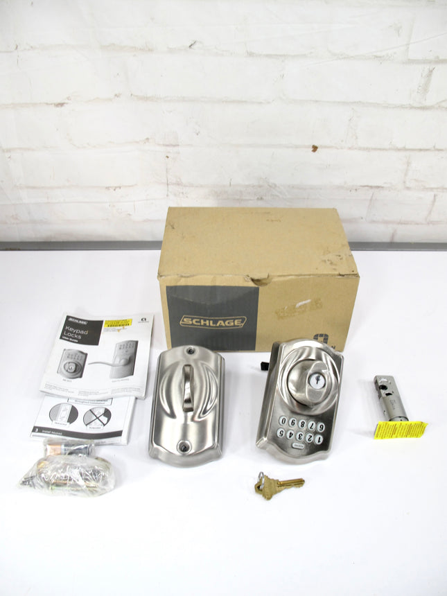 Schlage BE365 CAM 619 Camelot Keypad Deadbolt Electronic Keyless Entry Lock