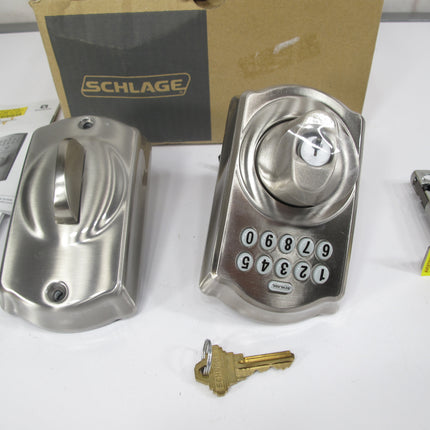 Schlage BE365 CAM 619 Camelot Keypad Deadbolt Electronic Keyless Entry Lock