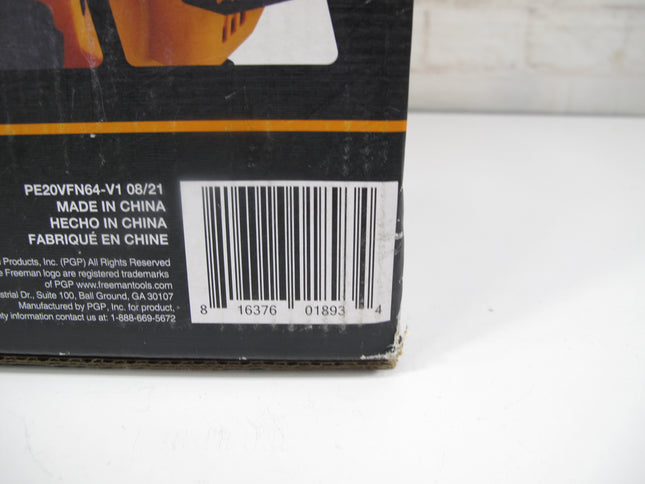 Freeman PE20VFN64 20V Cordless 16-Gauge 2-1/2" Straight Finish Nailer Nail Gun