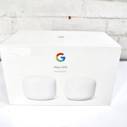 Google Nest Wifi Mesh System 2-Pack Snow Router & Point with Google Assistant