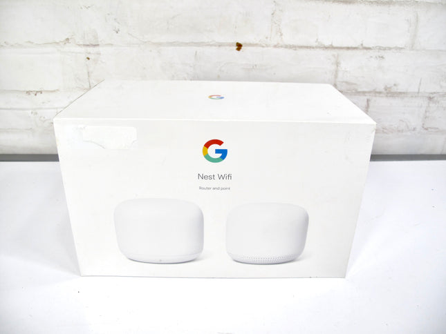 Google Nest Wifi Mesh System 2-Pack Snow Router & Point with Google Assistant