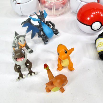 Collection of Pokemon 10 Pokeballs and 11 Figurines with Pouch
