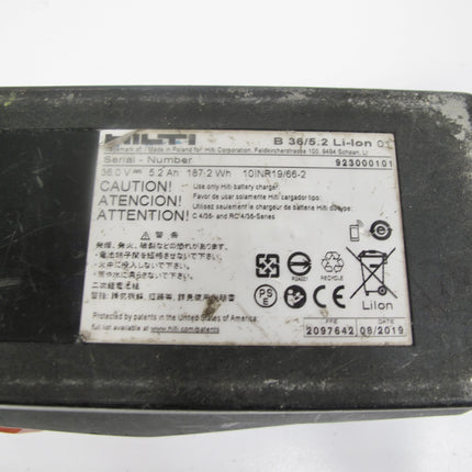 HILTI B 36/5.2 Ah Li-ion CPC High Capacity Lithium ion Battery 36V