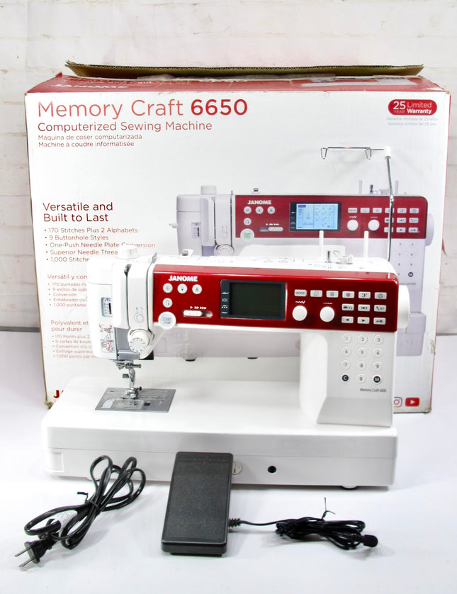 Janome Memory Craft 6650 MC6650 Sewing Quilting Machine with Pedal