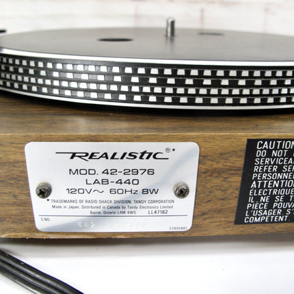Realistic LAB-440 Direct Drive Fully Automatic Turntable Record Player
