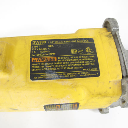 Dewalt DW880 2-1/2 Inch 19,000 Rpm 5 Amp Straight Grinder