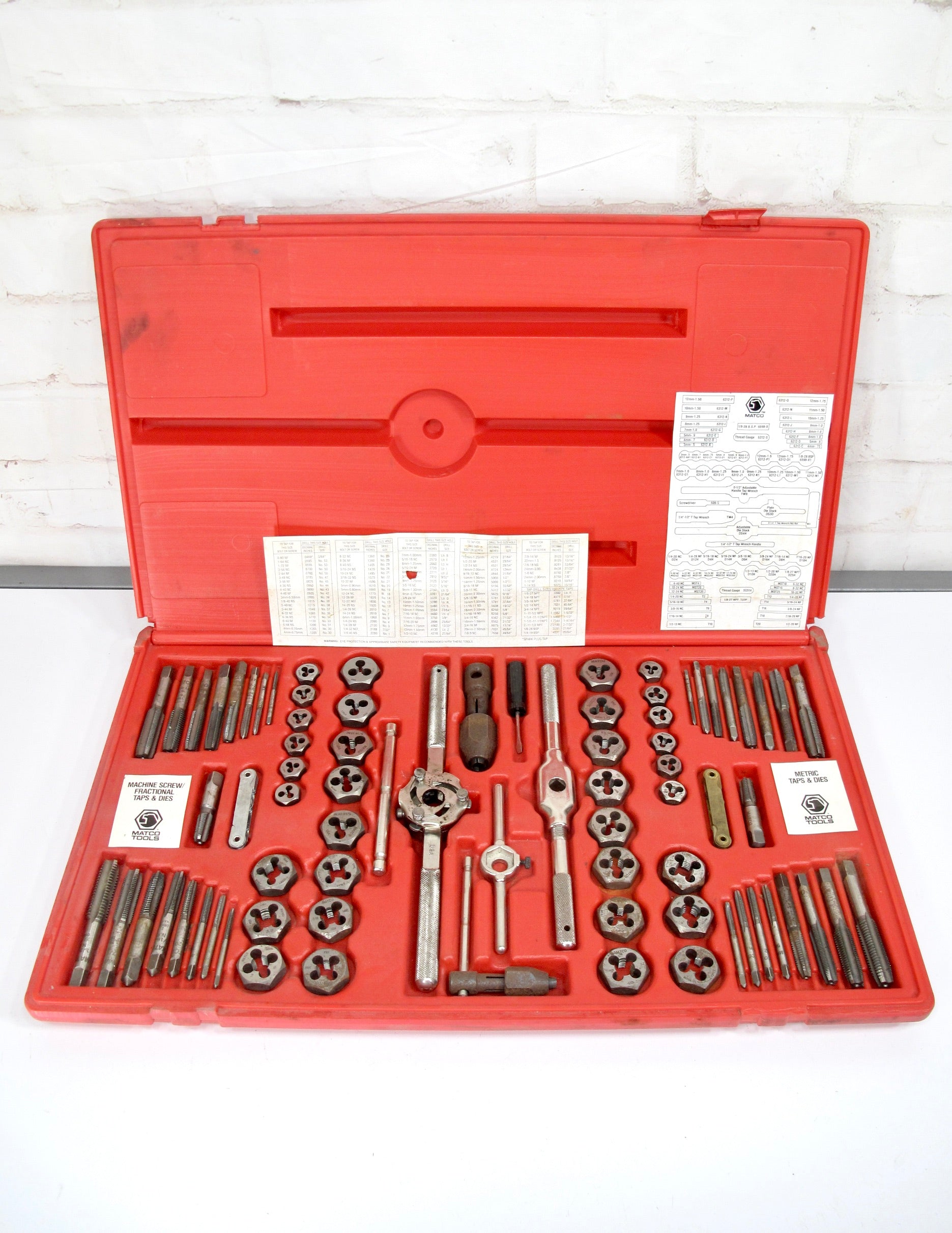 Matco File Set Matco 676TD 76 Piece Machine Screw Fractional/Metric Threading set Tap ...
