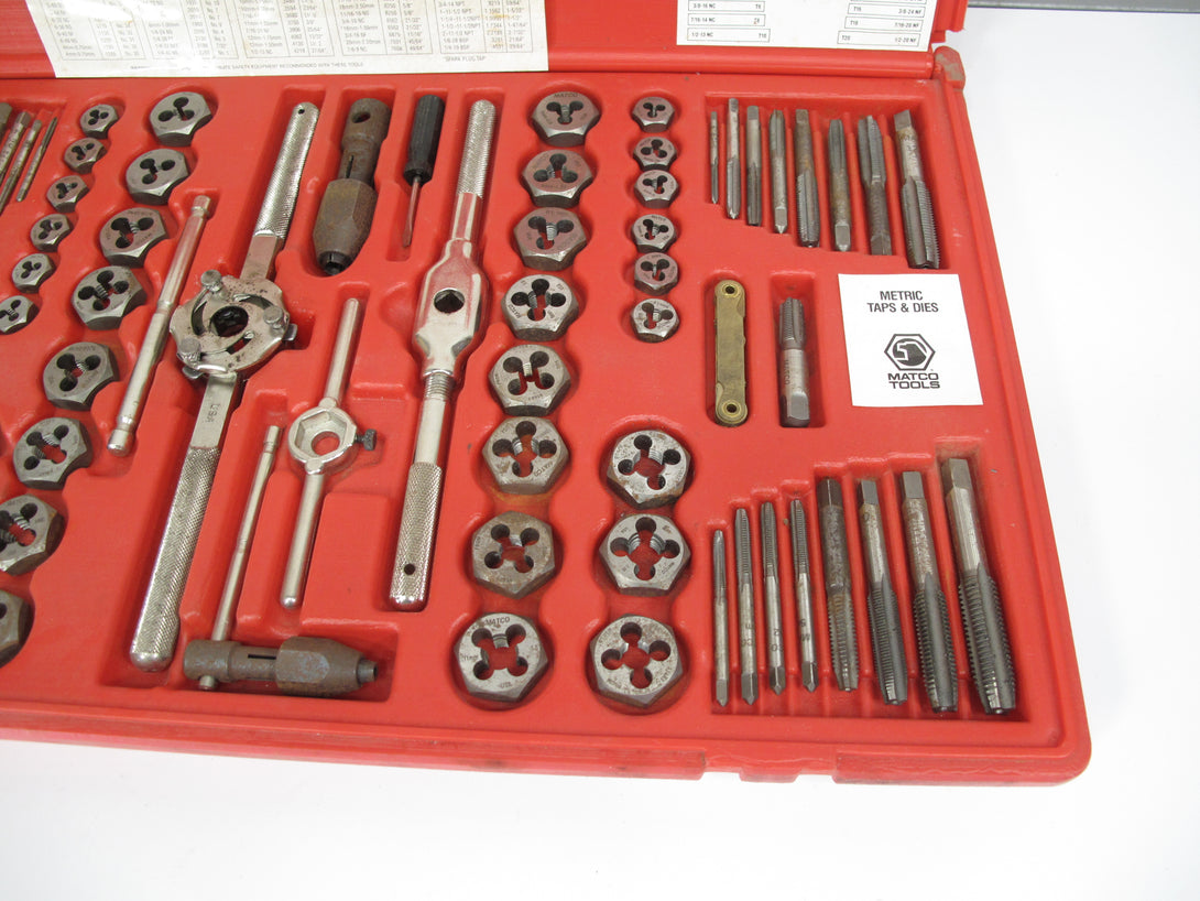 Matco File Set Matco 676TD 76 Piece Machine Screw Fractional/Metric Threading set Tap ...
