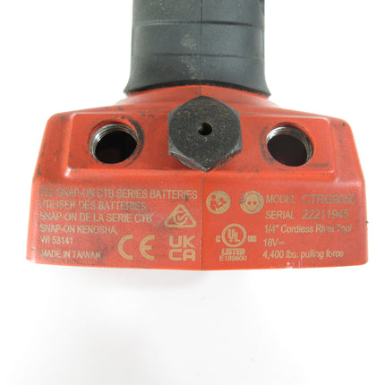 Snap On CTRG9050 18V Cordless 1/8" 3/16" 1/4' Cordless Rivet Tool