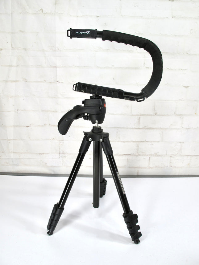 Manfrotto MKCOMPACTACN-BK 61" Camera Tripod with Camcaddie Scropion Jr. Stabilizer