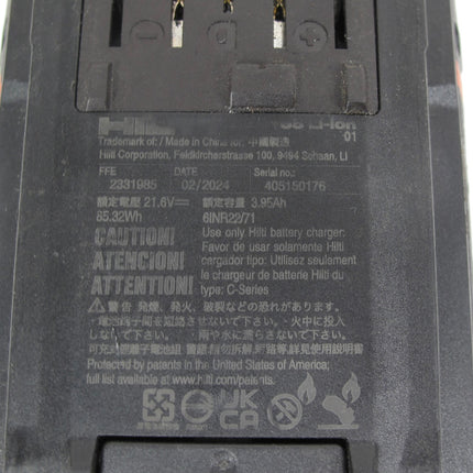 Hilti B-22-85 Li-ion 22V NURON 4.0AH Compact Power Tool Battery Pack