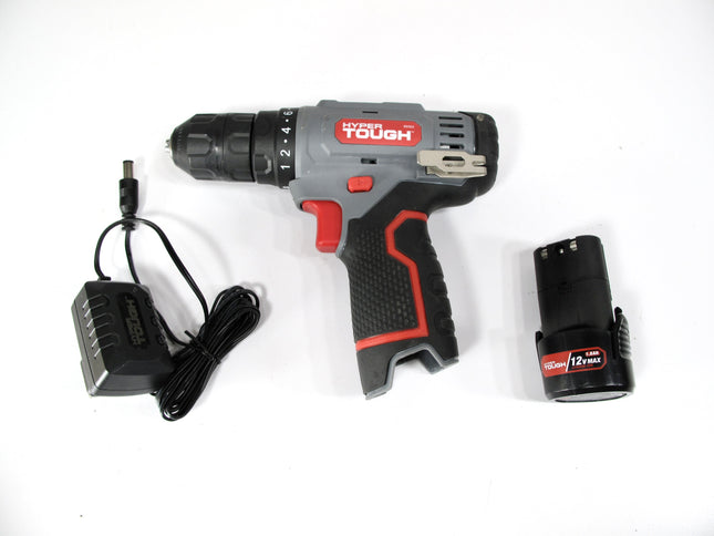 Hyper Tough 99303 Cordless Drill 12V Max Lithium-Ion 3/8-inch Keyless Chuck w/ Battery