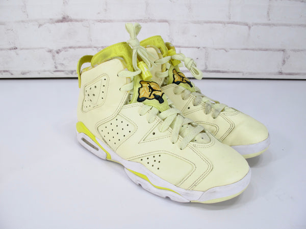 Nike Air Jordan 6 543390-800 Dynamic Yellow Floral Youth Size 7Y Shoes