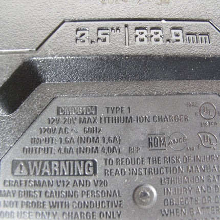 Craftsman CMCB104 V20 Lithium-Ion Battery Rapid Fast Charge