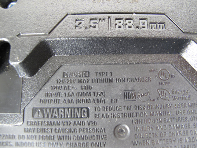 Craftsman CMCB104 V20 Lithium-Ion Battery Rapid Fast Charge