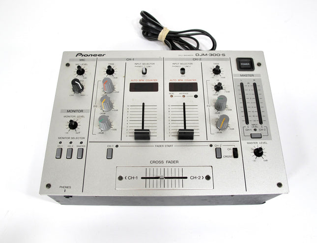 Pioneer DJM-300-S Two Channel DJ Mixer Silver Level Display With BPM Counter