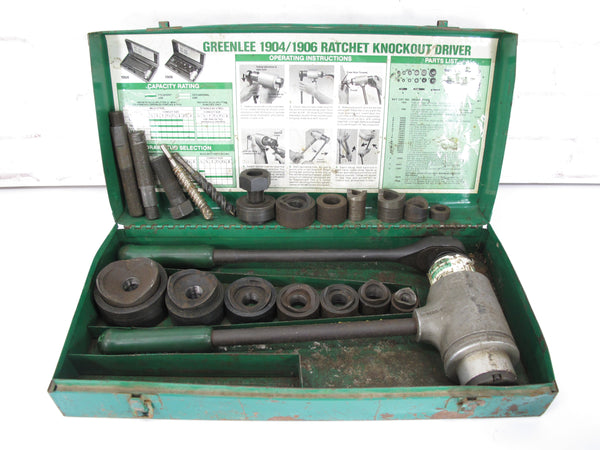 Greenlee 1906SB Ratcheting Knockout Punch Driver Kit