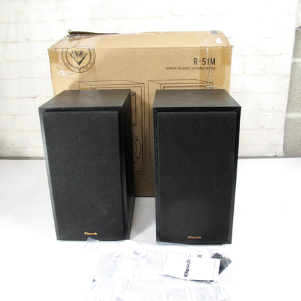 Klipsch Reference R-51M 8-Ohm 340W Max 85W RMS Black Bookshelf Stereo Speakers Pair