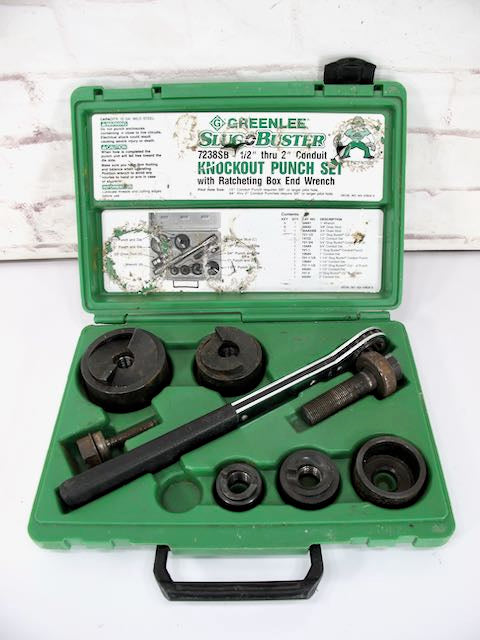 Greenlee 7238SB Slug Buster Knockout Punch Set Kit 1/2”- 2” Conduit Size