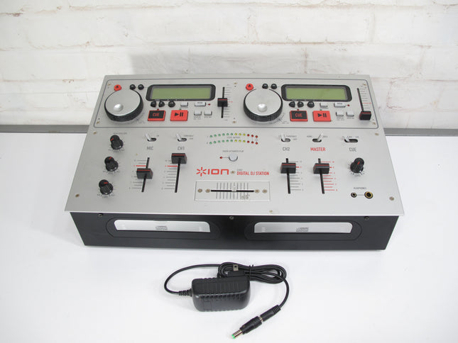 Ion Portable Station iCD02 Dual Deck DJ CD Player Mixer Combo