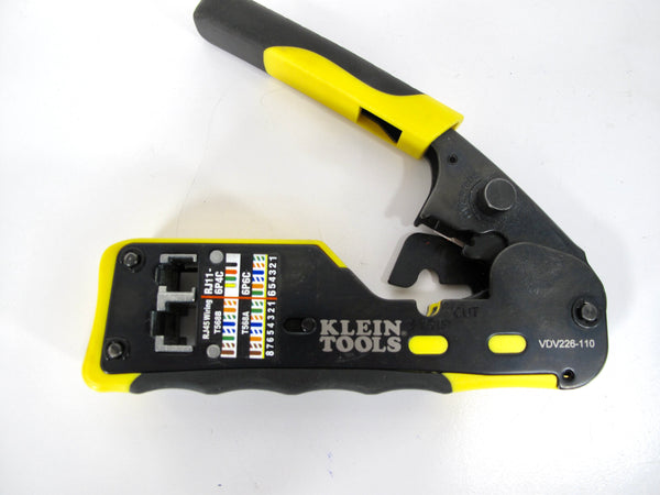 Klein Tools VDV226-110 Pass Through Ratcheting Cable Crimper and Stripper
