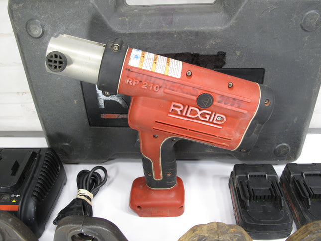 Ridgid 31028 RP 210 ProPress Compression Tool w/ 1-1/4" 1" 3/4" 1/2" Jawas