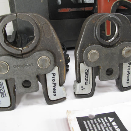 Ridgid 31028 RP 210 ProPress Compression Tool w/ 1-1/4" 1" 3/4" 1/2" Jawas