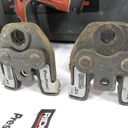 Ridgid 31028 RP 210 ProPress Compression Tool w/ 1-1/4" 1" 3/4" 1/2" Jawas