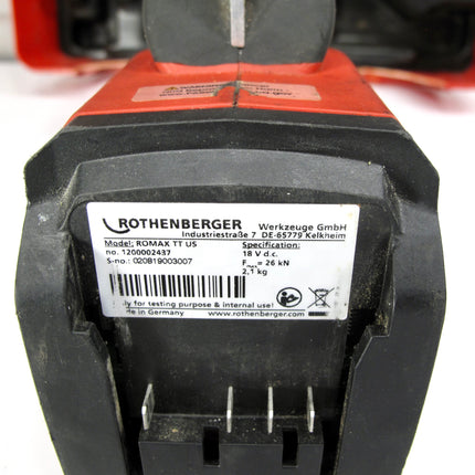 Rothenberger ROMAX TT US 1000002128 HVAC ProPress Crimping Press Tool