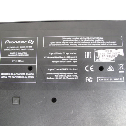 Pioneer DJ DDJ-SB3 Black 2-Channel 2-Deck Serato DJ Controller Interface