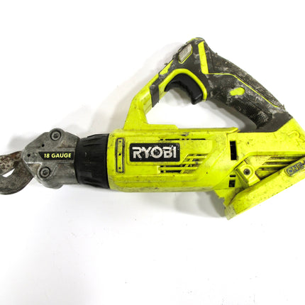 Ryobi P591 One+ 18 Gauge Offset Shears Sheet Metal Cutter Snips, Tool Only