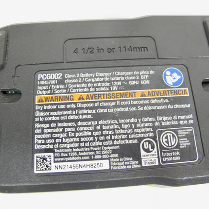 RYOBI PCG002 18V 18 Volt ONE+ Li-Ion Lithium Ion Genuine Battery Charger