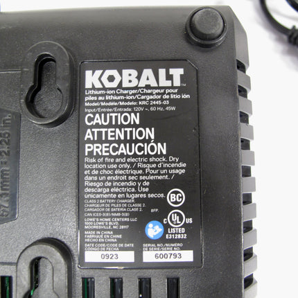 Kobalt KRC 2445-03 24v Max Lithium-Ion Yard Tool Battery Charger