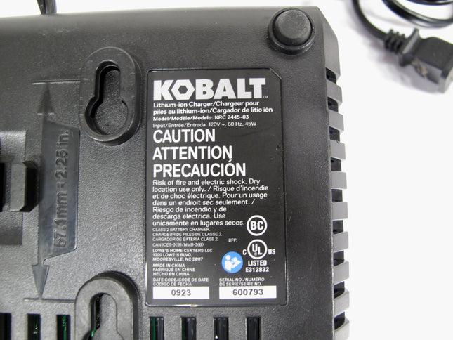 Kobalt KRC 2445-03 24v Max Lithium-Ion Yard Tool Battery Charger