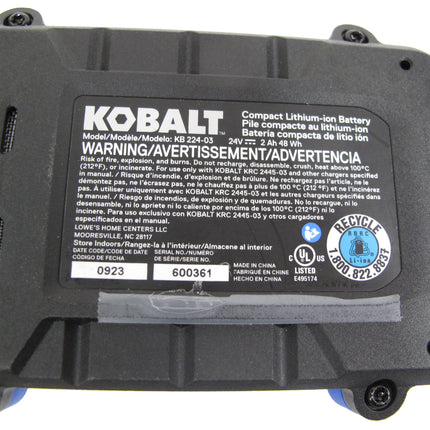 Kobalt KB 224-03 24-Volt Max 2.0-Ah Li-ion Compact Power Tool Battery