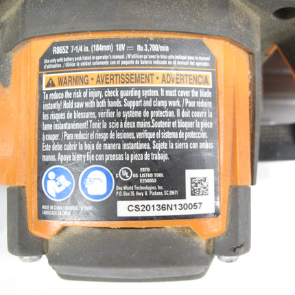 RIDGID R8652 18V GEN5X Cordless 7-1/4" Inch Circular Saw Tool Only