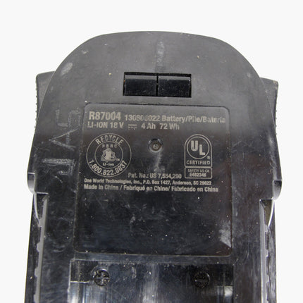 Ridgid R87004 18V 4.0Ah Lithium Ion Battery Compact Long Runtime 72 WH