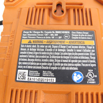 Ridgid R86092 18 VOLT X4 X5 Dual Chemistry Lithium Battery Charger