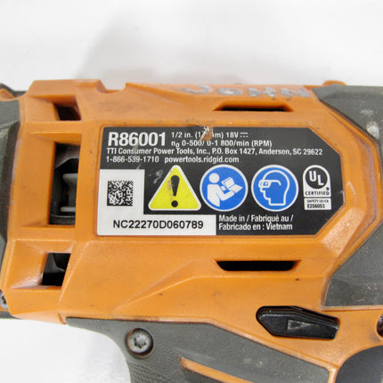 RIDGID R86001 18V Lithium-Ion Compact Drill Driver Orange Tool Only