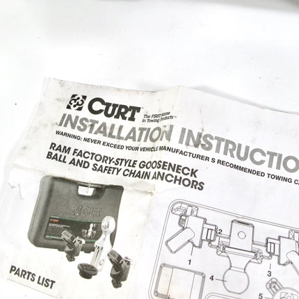 CURT OEM Puck System 2-5/16" Gooseneck Trailer Hitch Ball 30K & Anchor Kit 60618