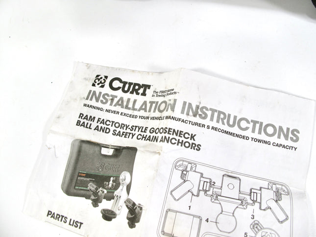 CURT OEM Puck System 2-5/16" Gooseneck Trailer Hitch Ball 30K & Anchor Kit 60618