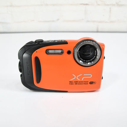 Fujifilm FinePix XP70 16.4MP Orange Compact Waterproof Camera Charger & SD Card