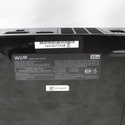 Nintendo Wii U WUP-101(02) 32GB Black Video Game Console Only