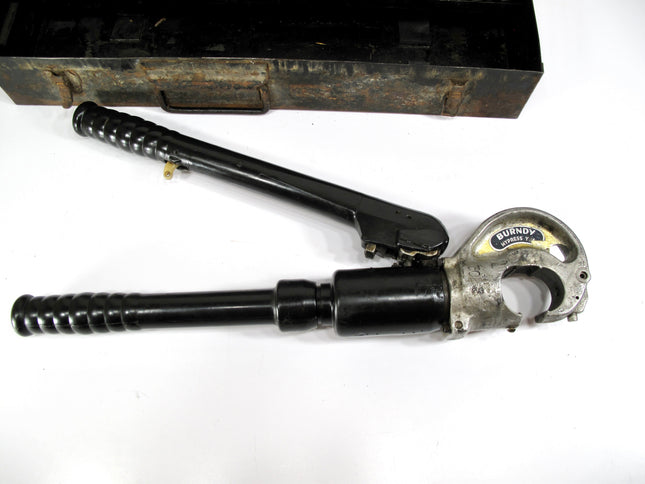 Burndy Y35 12-Ton C-Head Manual Hydraulic Compression Crimping Tool w/ 13 Die Sets